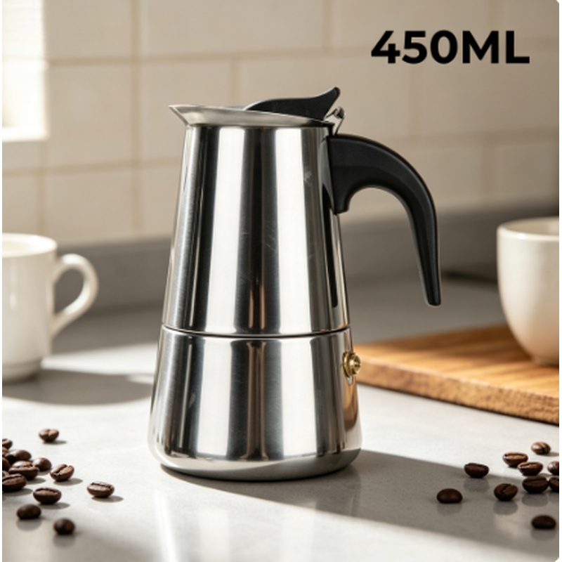 Coffee Equipment Wholesale - Multi-Cup Stainless Steel Moka Pot Stovetop