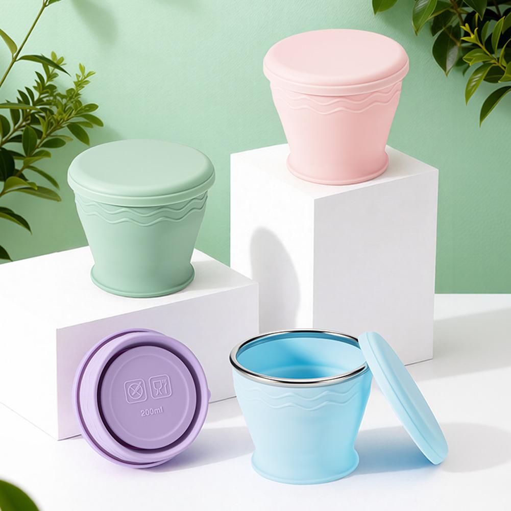 Coffee Equipment Camping - Foldable Silicone Cup With Lid Portable