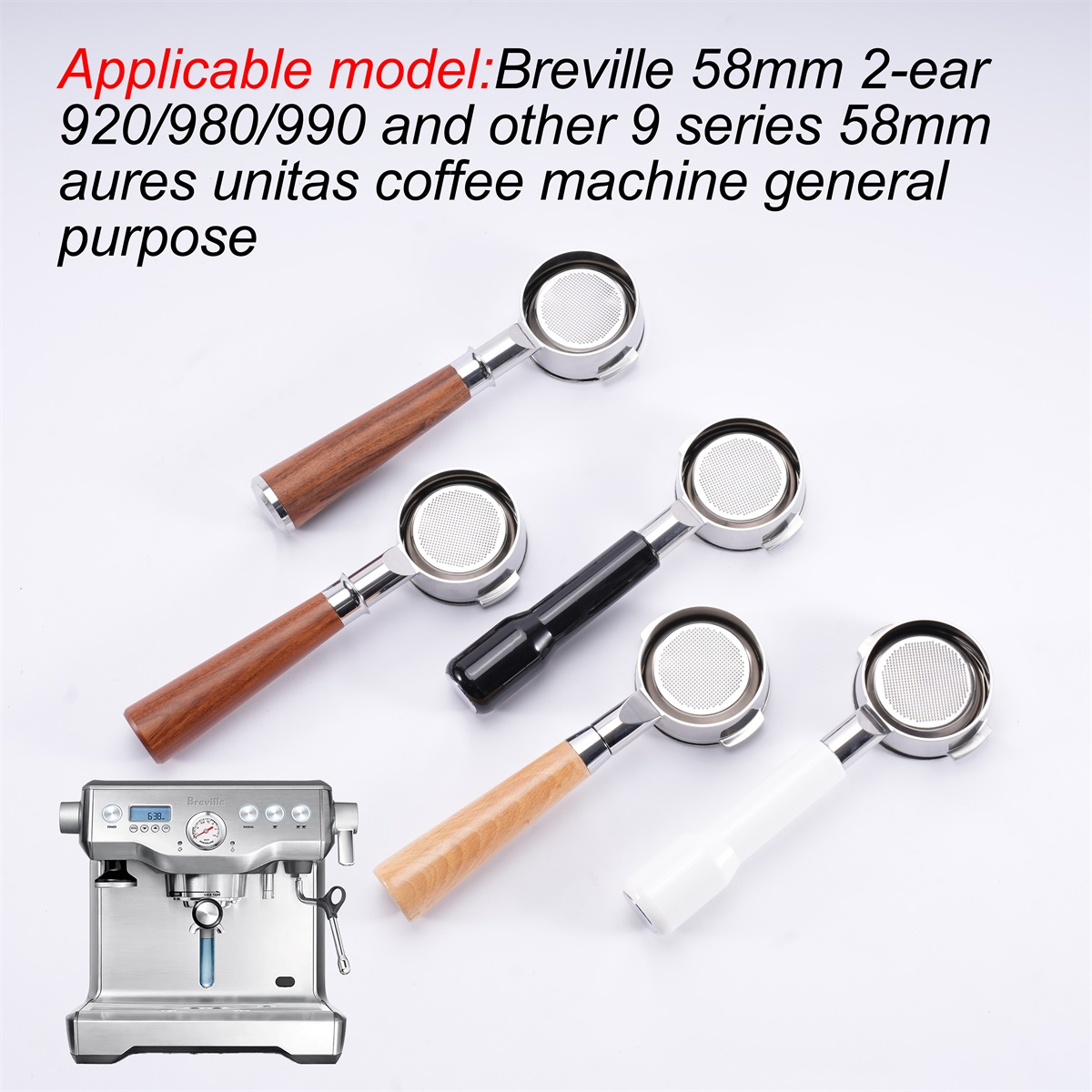 Naked Portafilter Bottomless - 58mm Bottomless Portafilter Breville BES920/980/990 Stainless