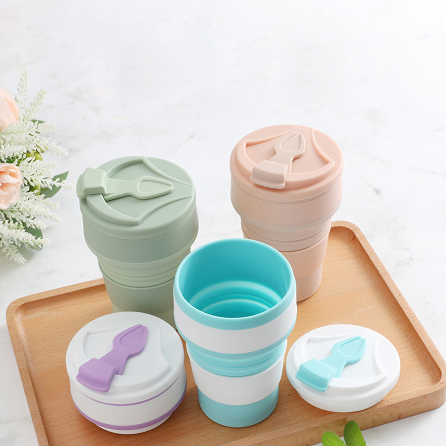 Coffee Equipment Camping - 350ML Food-Grade Silicone Folding Cup, With