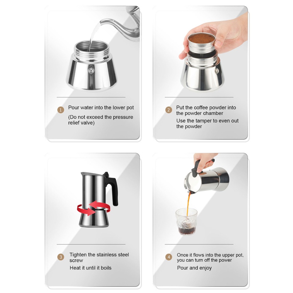 Stainless Steel Moka Pot Large - огляд і ціна Coffee Equipment Wholesale