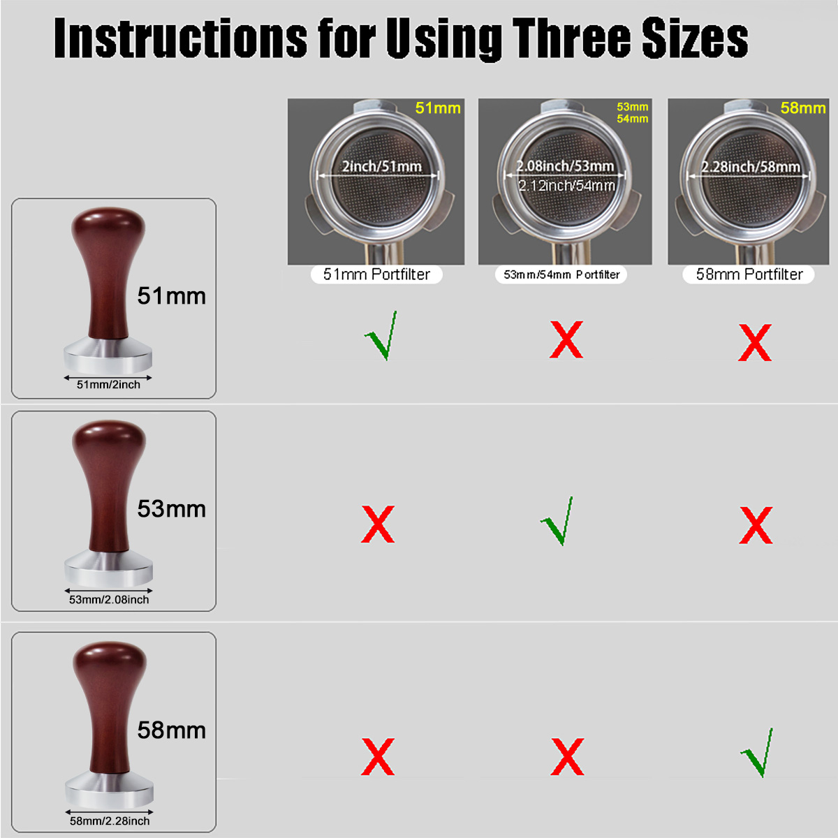 51mm 53mm 58mm Espresso Tamper - огляд і ціна Espresso Tamper Set